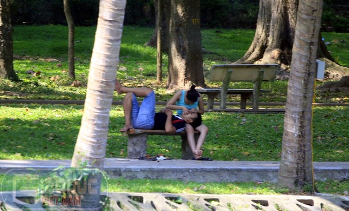 Ban ngày công viên cũng là nơi nghỉ ngơi lý tưởng cho ngày nóng